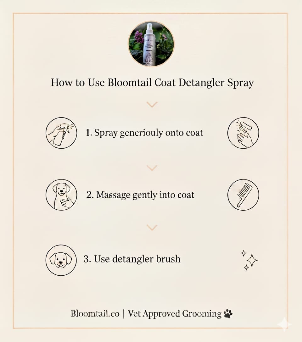 Bloomtail.co Coat Detangler Spray for Pets – Lavender Scent | 200ml